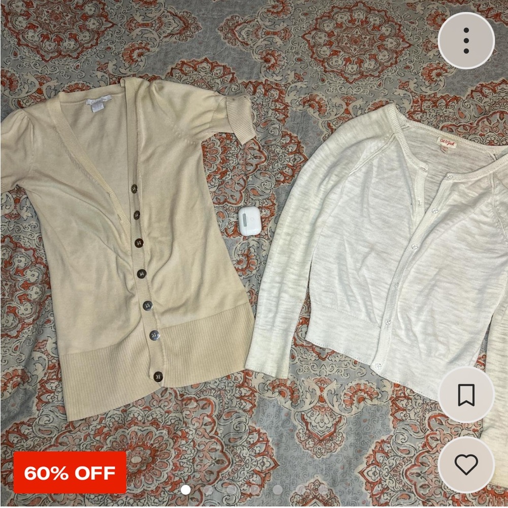 Charlotte Russe Beige and Cat&Jack White Cardigan Set